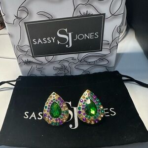 Sassy Jones Grace Sparkler Teardrop Earrings